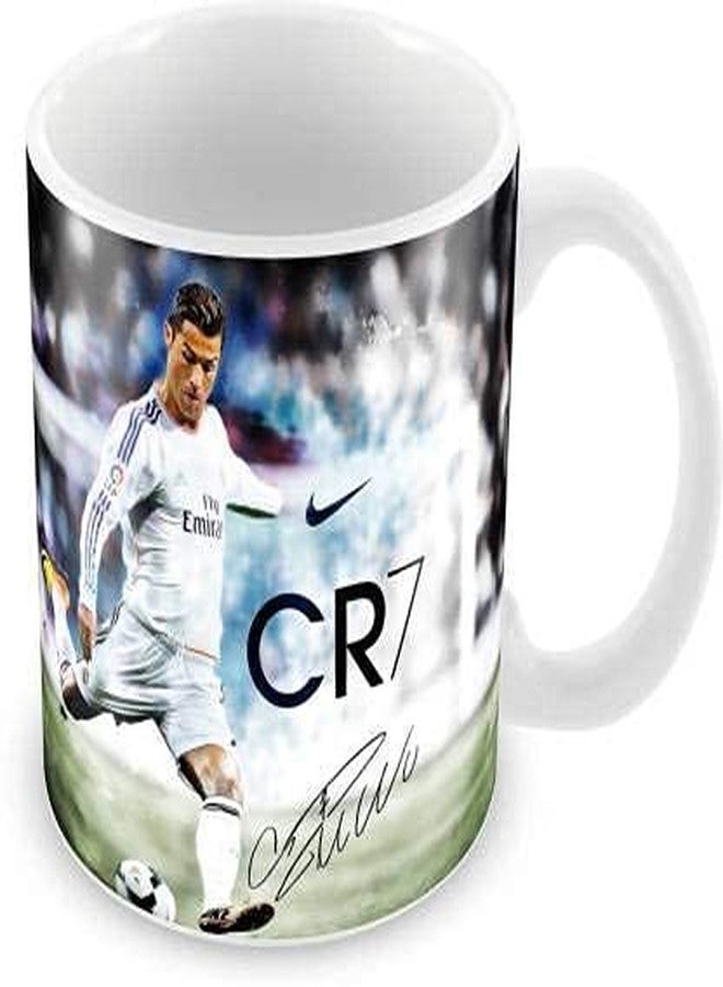 CHHAAP Cristian Ronaldo Cr7 Printed Ceramic Tea and Coffee Mug (White) (Sp11 07), 350 ML - Image 1
